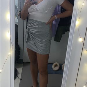 grey mini skirt, never worn